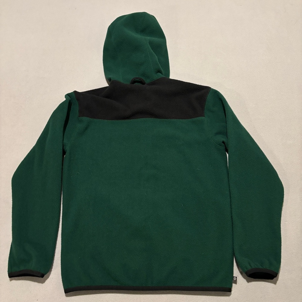 adidas Polar Fleece Jacket Size Small Green Black Hooded Full Zip Outdoor IC2340 - Picture 7 of 7